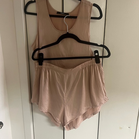 Quince Women's Washable Silk Sleepwear Set Size L Toasted Almond - Picture 1 of 10